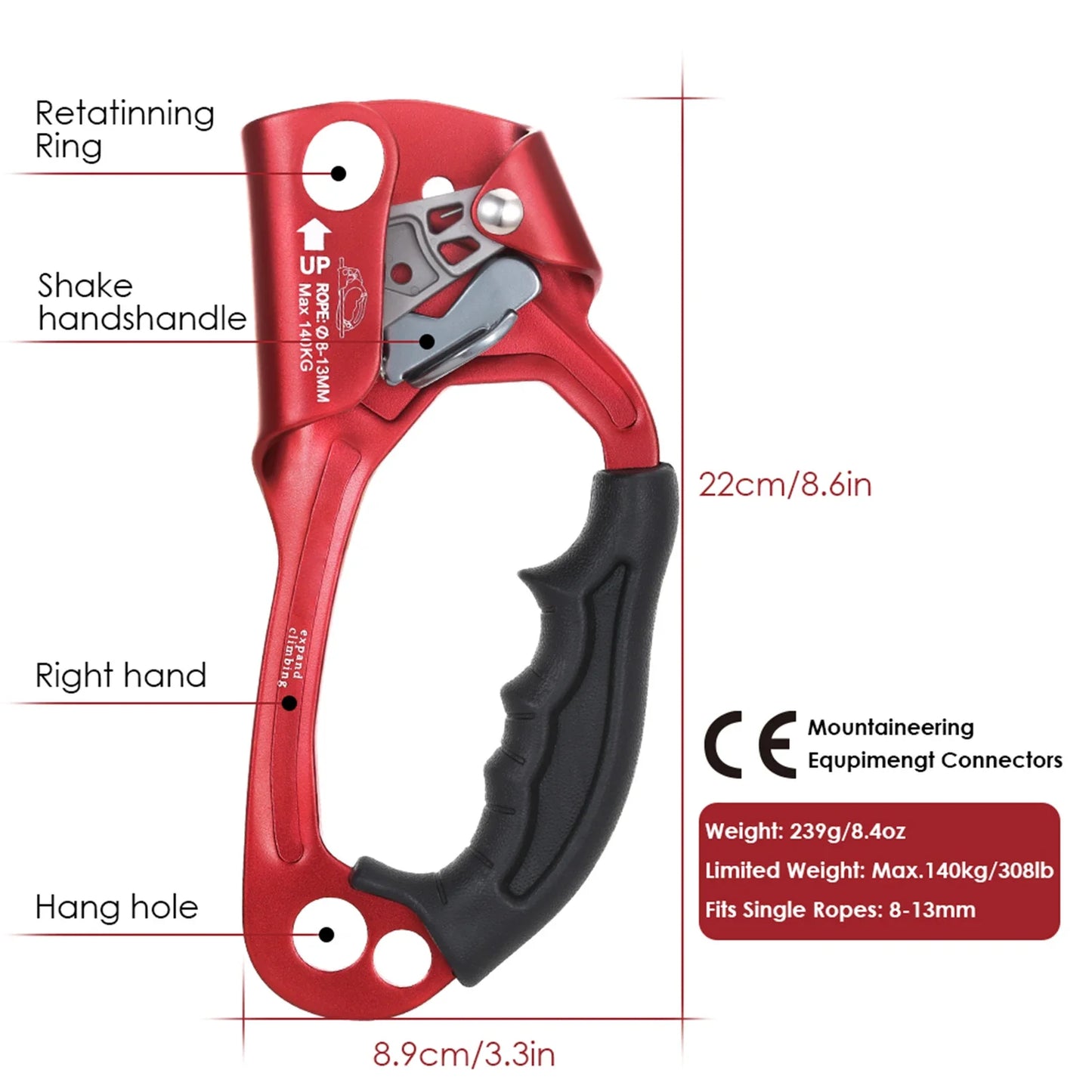 Aluminum Magnesium Alloy Hand Ascender for Climbing