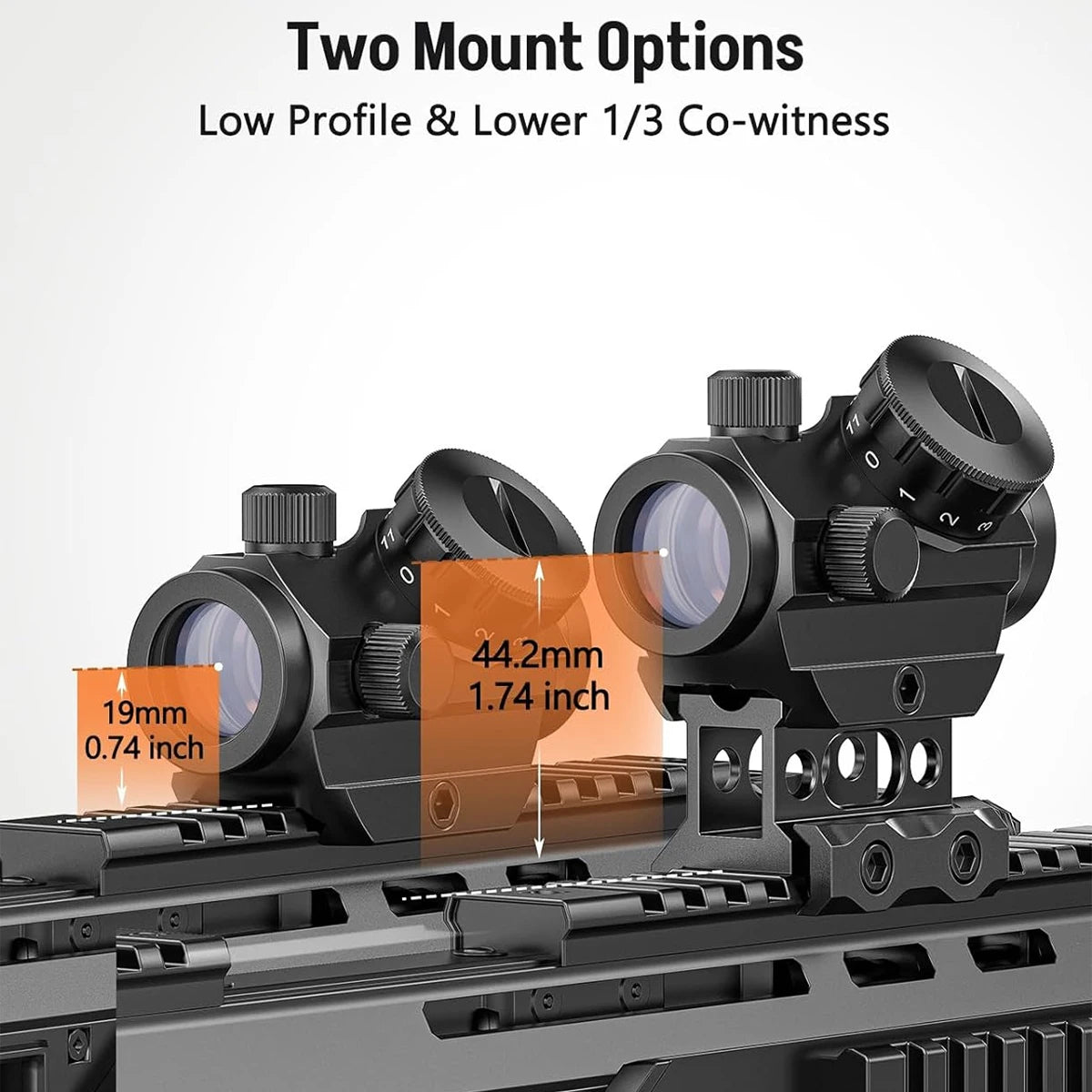 2MOA Red Dot Sight 1x25mm Waterproof Shockproof Scope