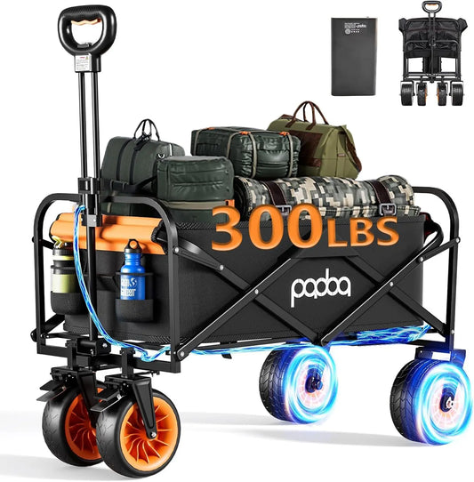 Electric Assisted Collapsible Folding Garden Wagon Wheels