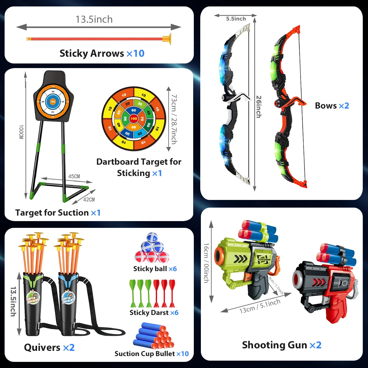 VATOS LED Light Up Bow and Arrow Set