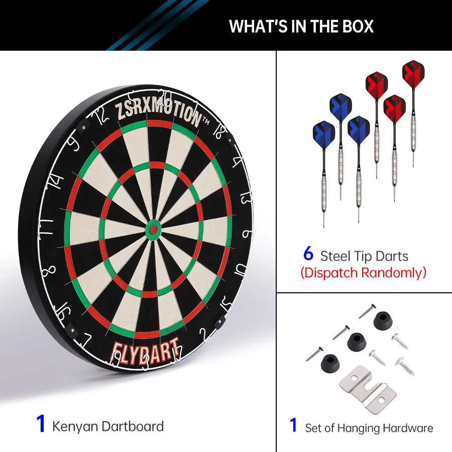 Professional Kenya Sisal Dart Board Set with Darts