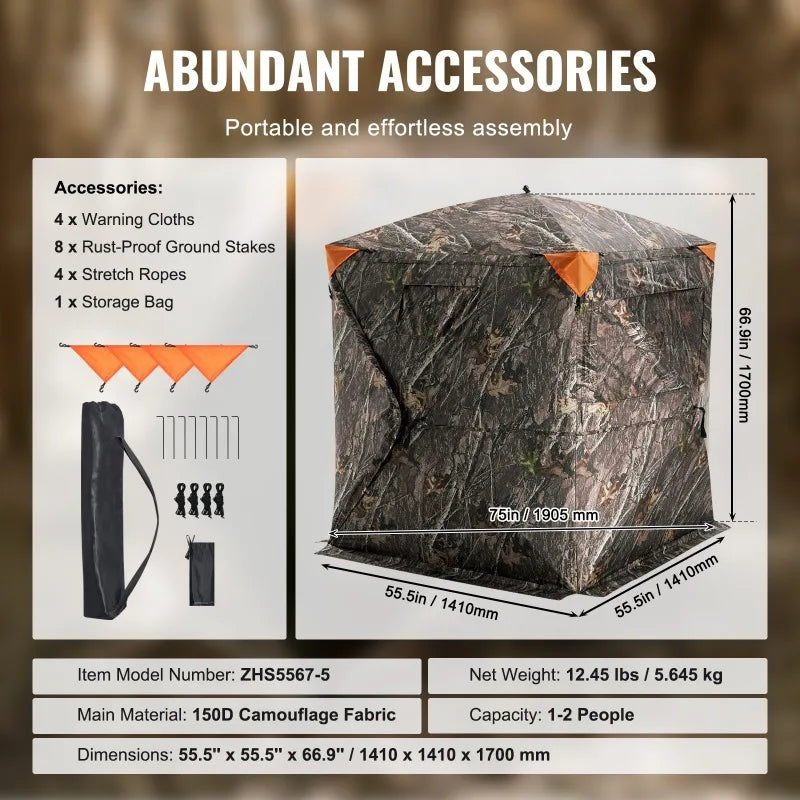 Portable 270 Degree See Through Hunting Blind