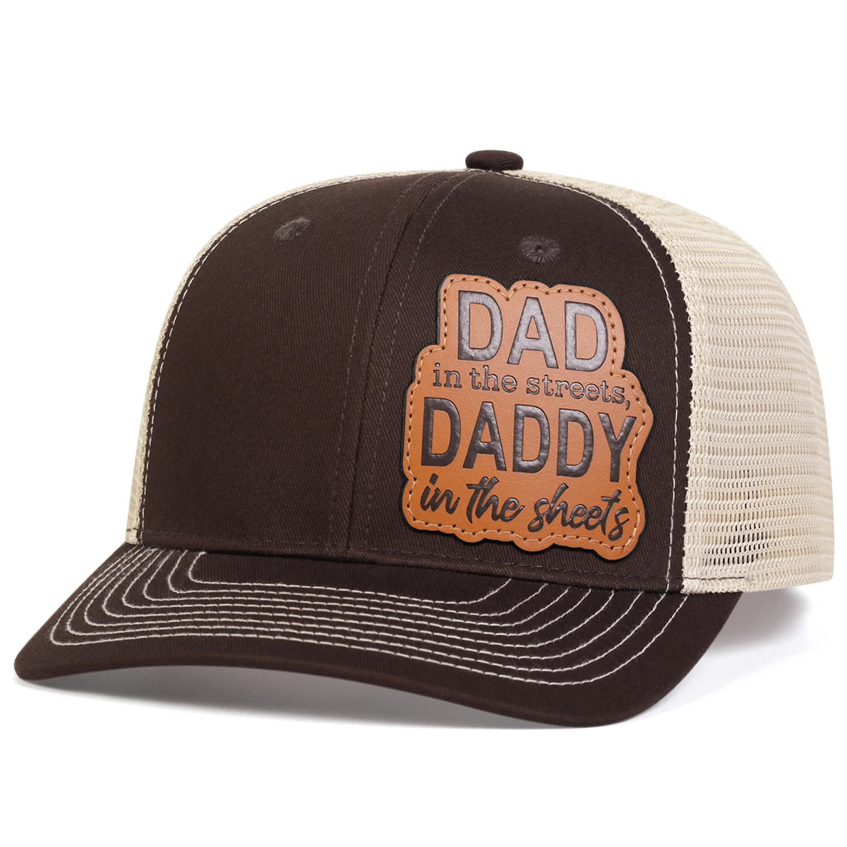 Unisex DAD DADDY Leather Patch Baseball Net Hat