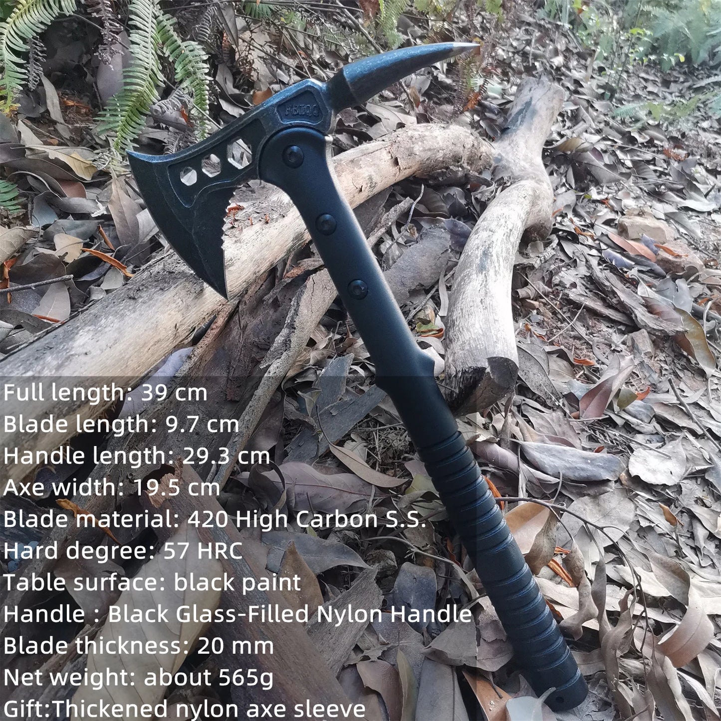 Camping Hatchet Forged Steel Survival Axe With Nylon Sheath