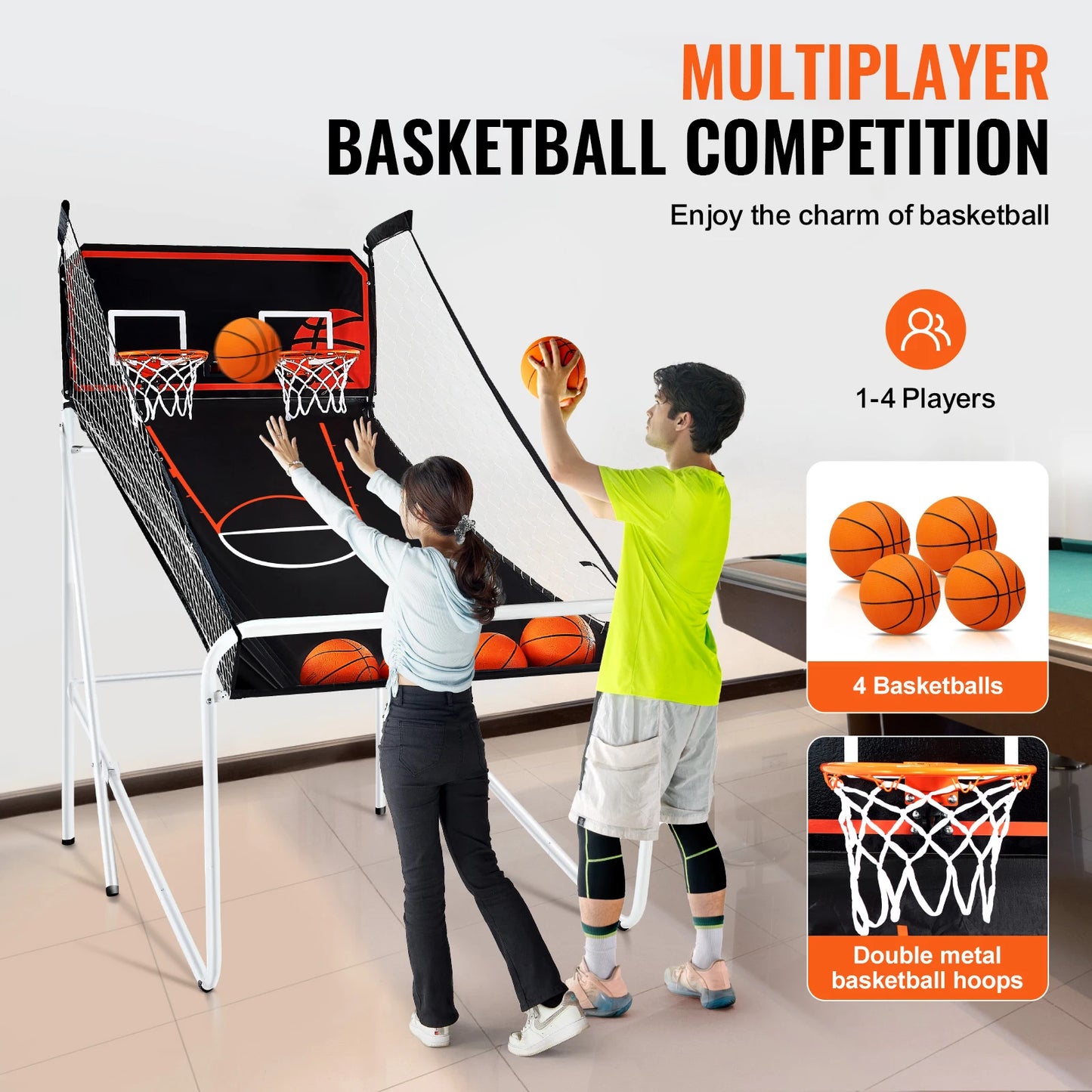 SucceBuy Foldable Indoor Basketball Arcade Game 2 Player