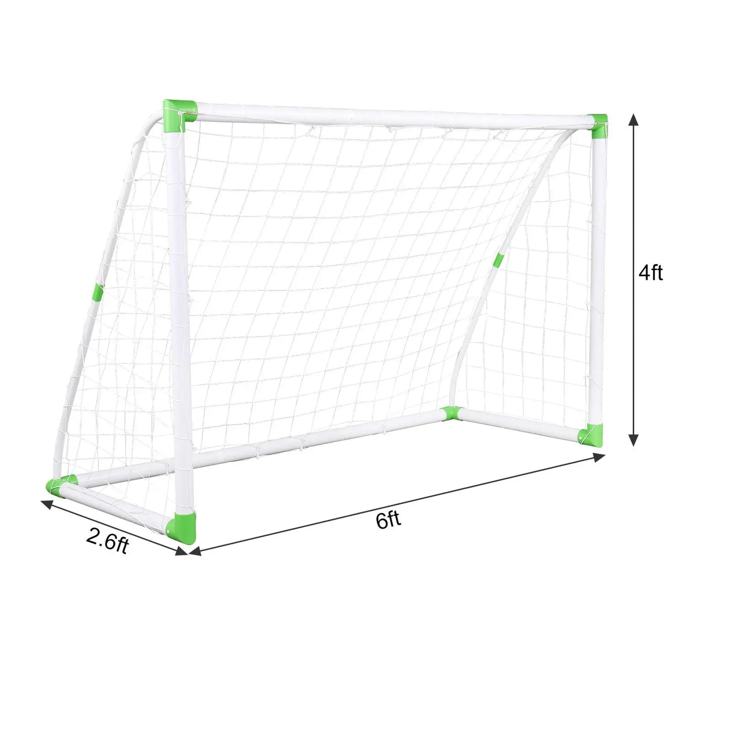 6x4 ft Soccer Goal Training Set with Net, Buckles & Ground Nails - Ideal for Football Practice
