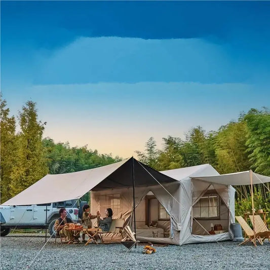 10-12 People Inflatable Tent for Camping 129 Sqft Large Tent