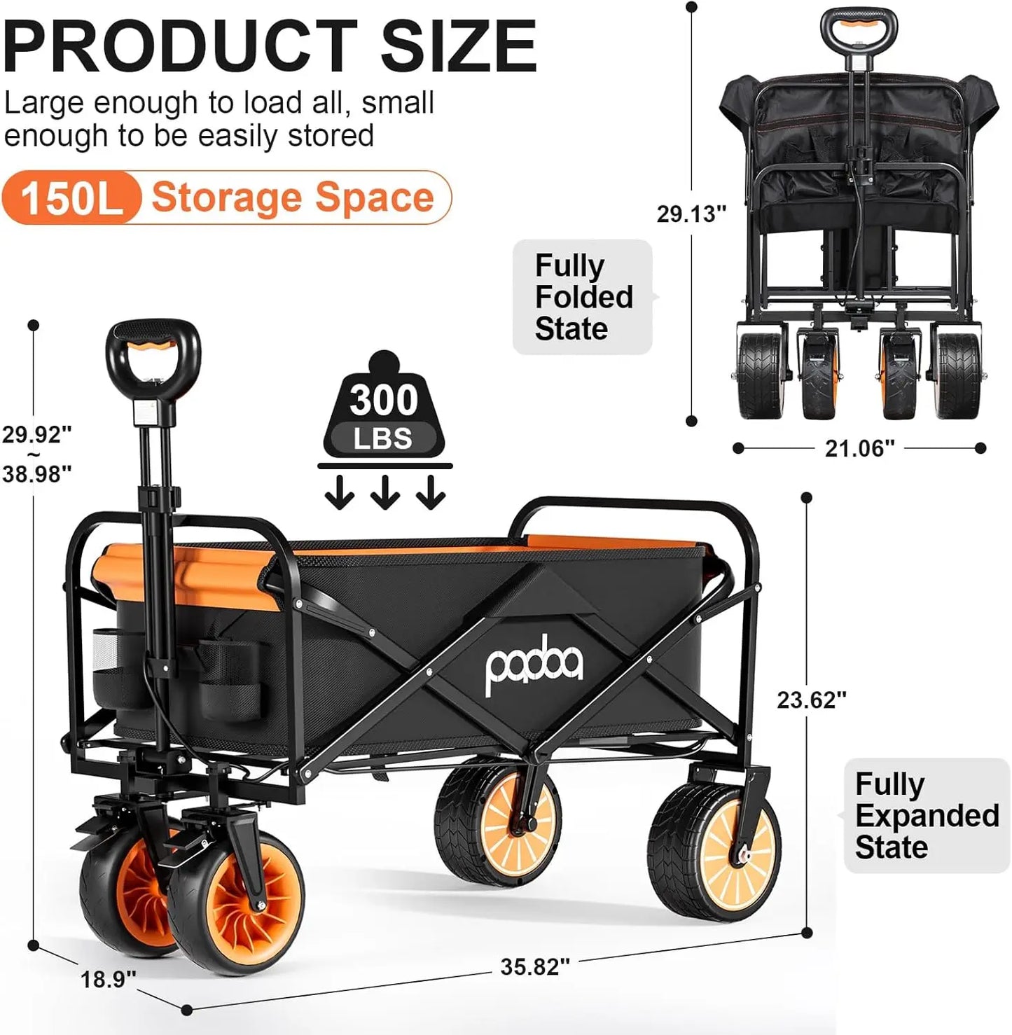 Electric Assisted Collapsible Folding Garden Wagon Wheels