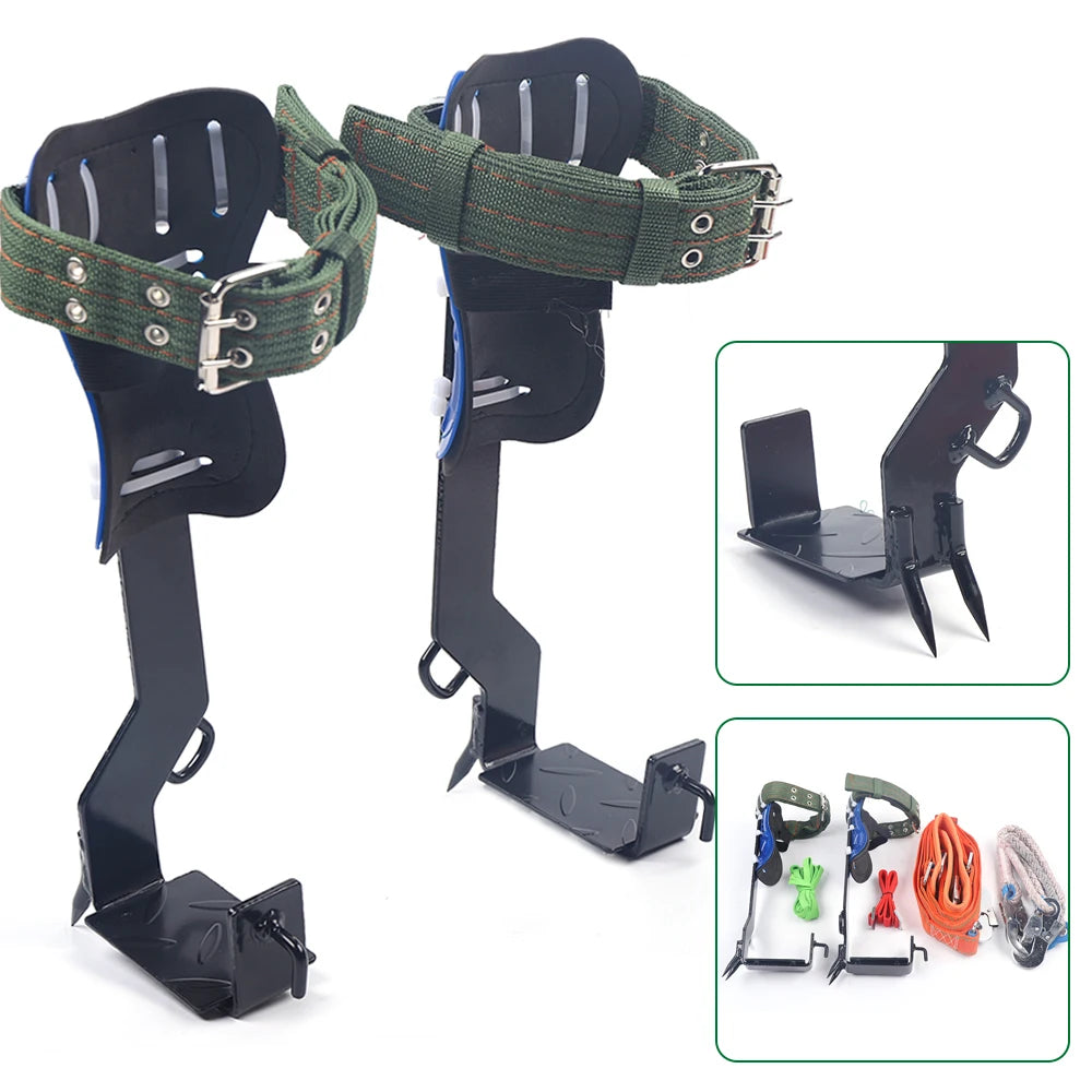 Durable Tree Climbing Gear with Safety Belt and Spikes