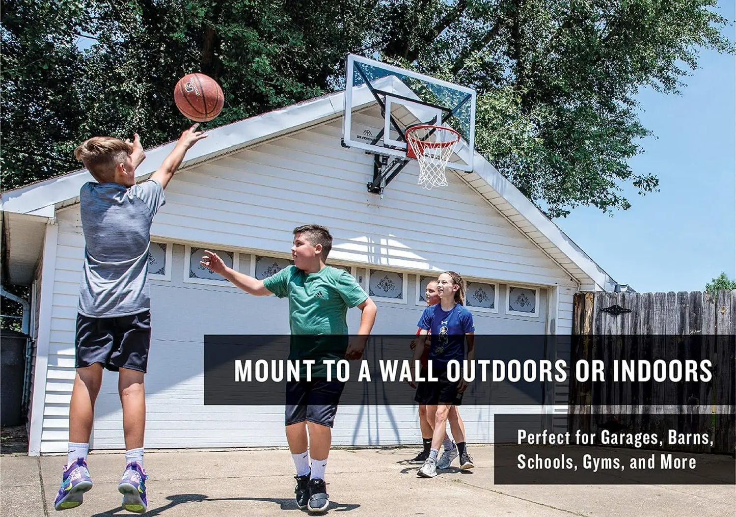 NXT 54 Wall Mounted Adjustable Basketball Hoop QuickPlay Design
