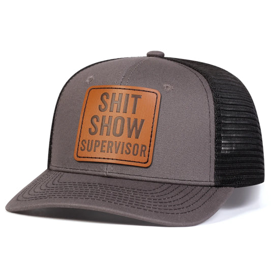 1piece Unisex SHIT SHOW Leather Patch Baseball Hat