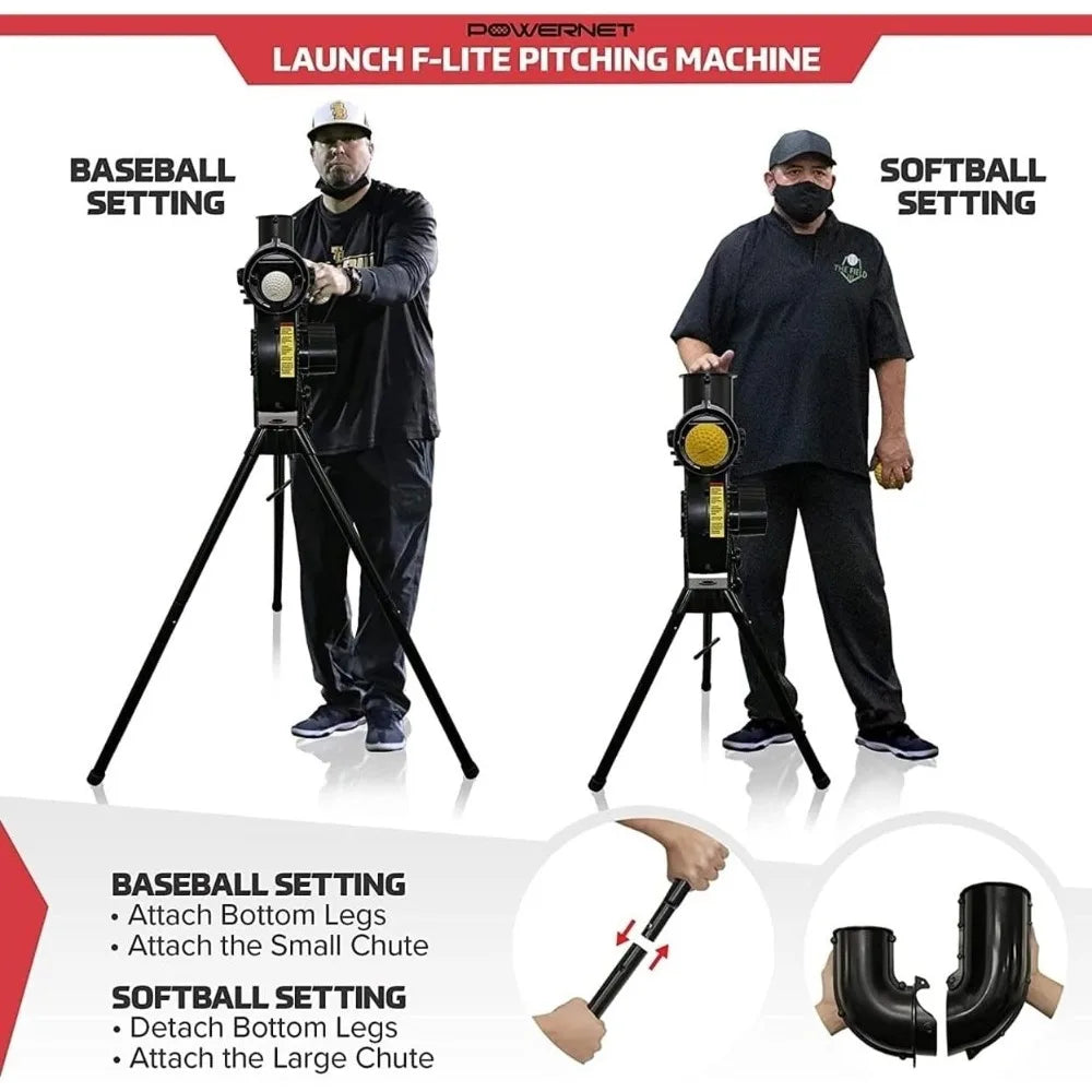 Launch F-lite Softball & Baseball Pitching Machine Bundle