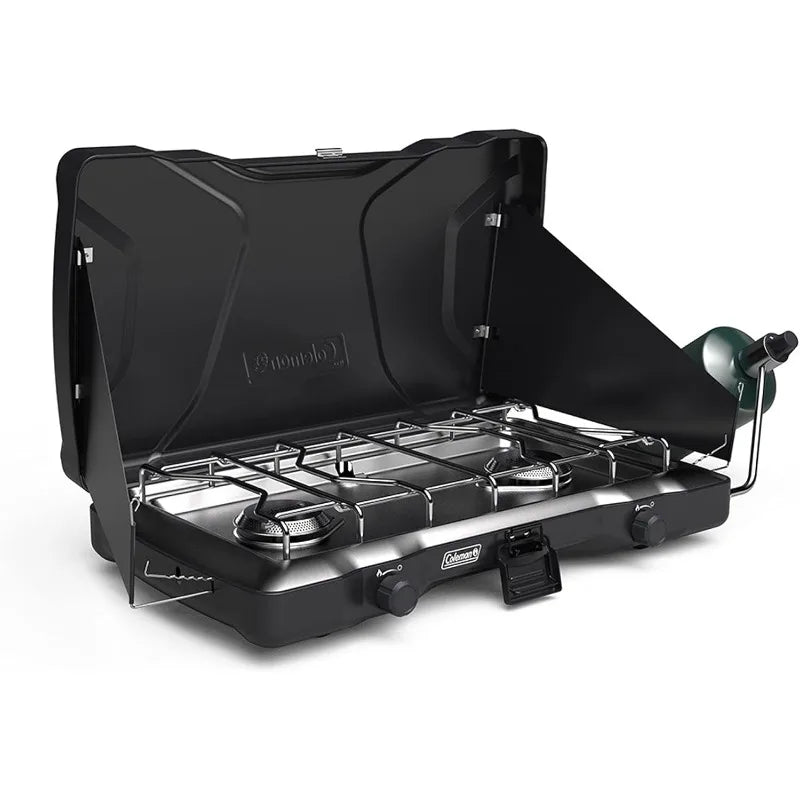 Coleman Triton 2-Burner Propane Camping Stove with Wind Guards
