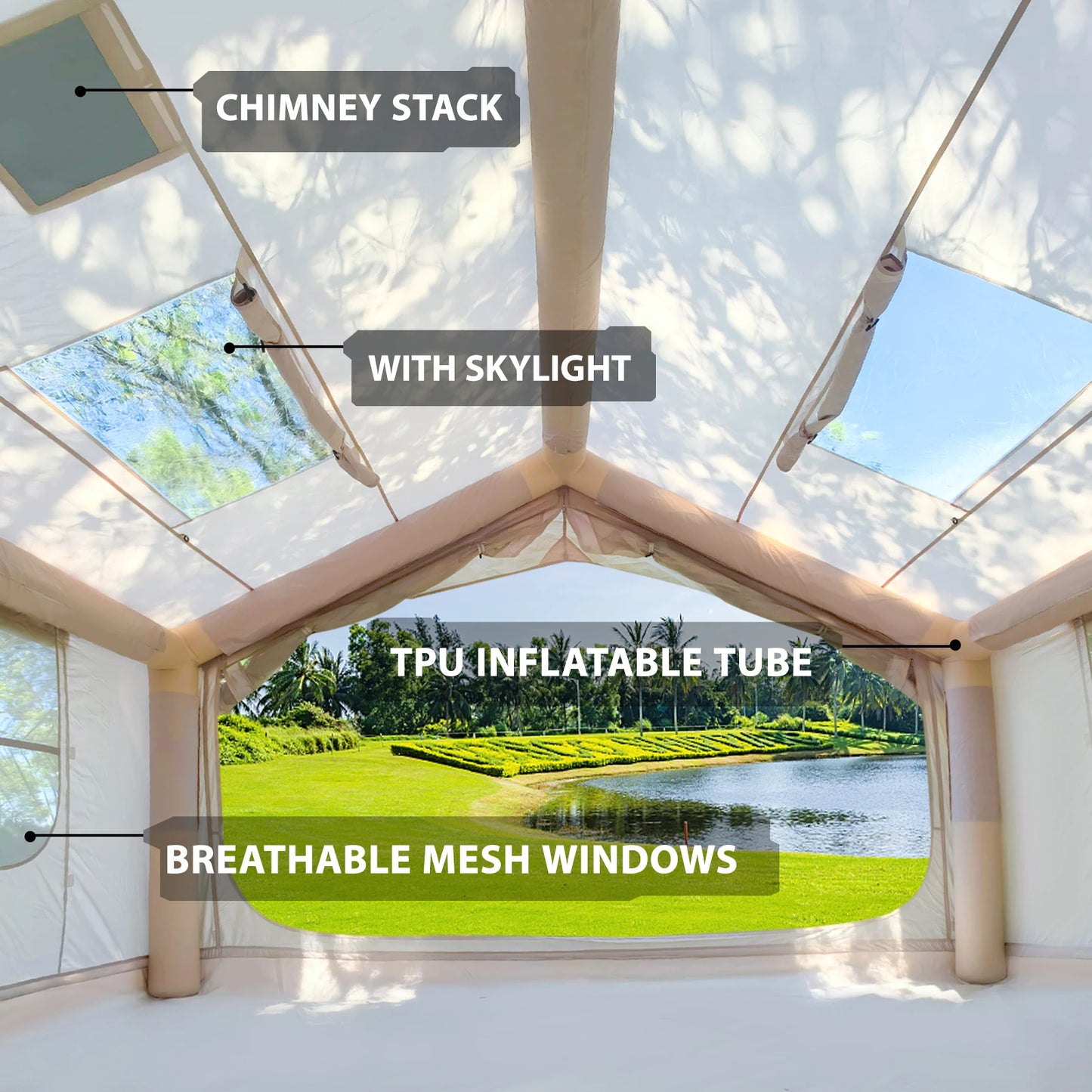 Inflatable Tent for Camping - Quick Setup for 6-8 People