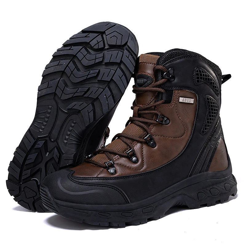 Mens Mountain Climbing Motorcycle Hiking Boots Waterproof