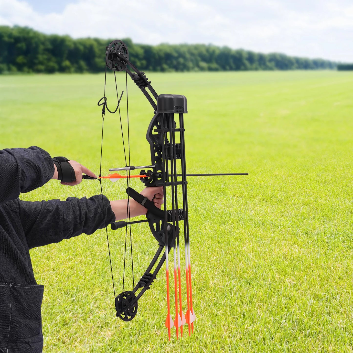 35-70lbs 329fps Adult Compound Bow Kit with 12 Arrows