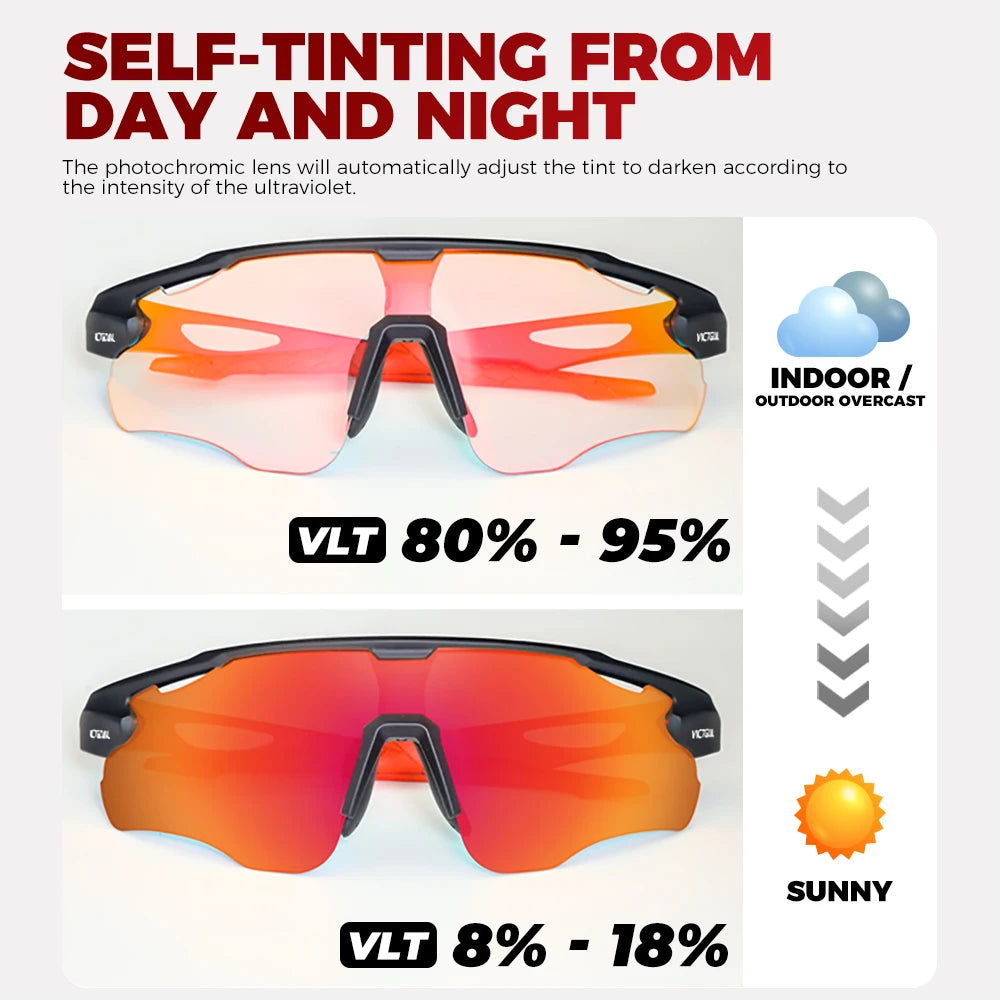 Photochromic Sports Sunglasses for Cycling and Outdoor Activities