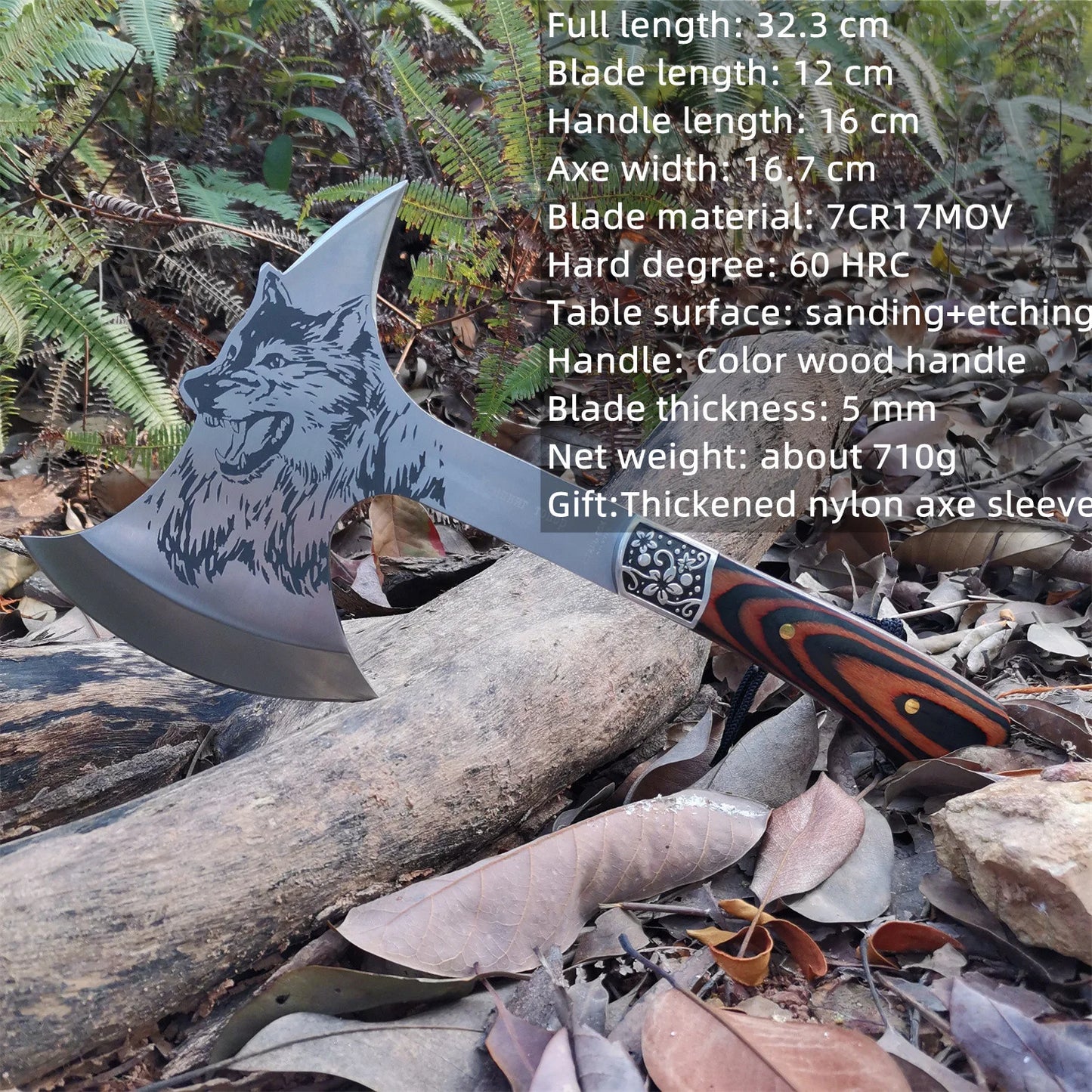 Camping Hatchet Forged Steel Survival Axe With Nylon Sheath