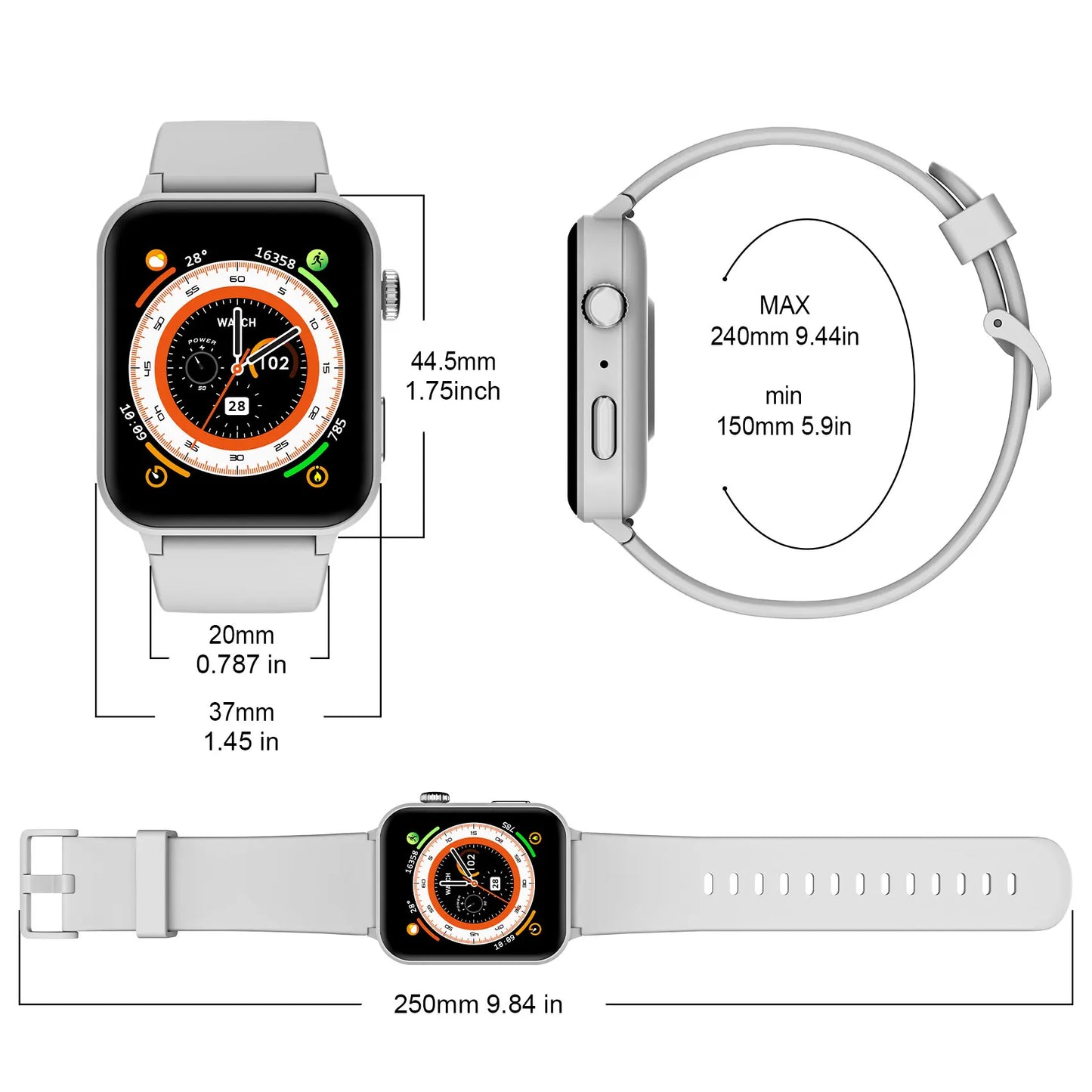 Blackview R30Pro Gray Smartwatch Heart Rate SpO2 Monitor