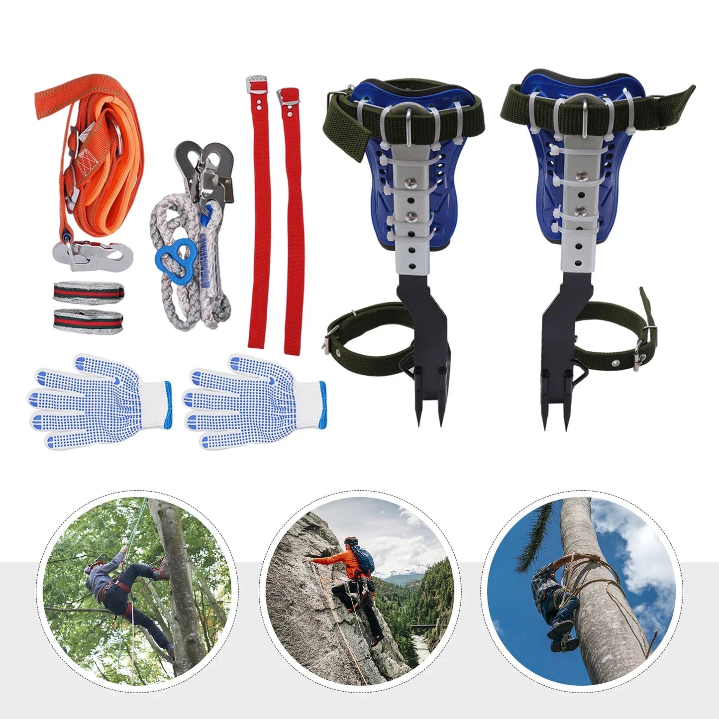 Tree Pole Climber Climbing Spike Kit with Safety Gear