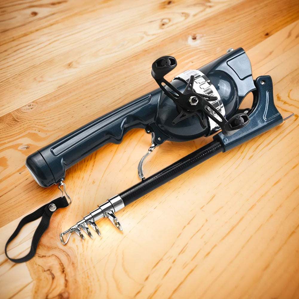 Folding Fishing Rod Telescopic Pole with Reel Line