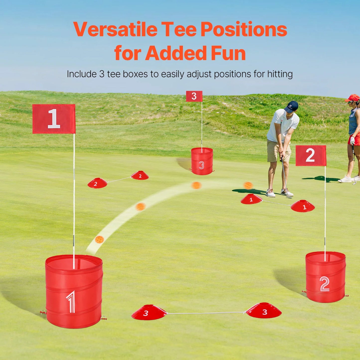 SucceBuy Kids Backyard Bucket Golf Set 3 6 9 Holes