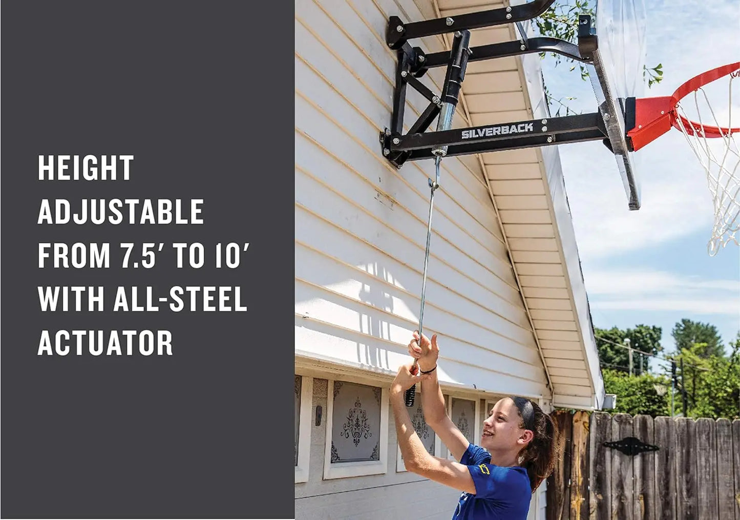 NXT 54 Wall Mounted Adjustable Basketball Hoop QuickPlay Design