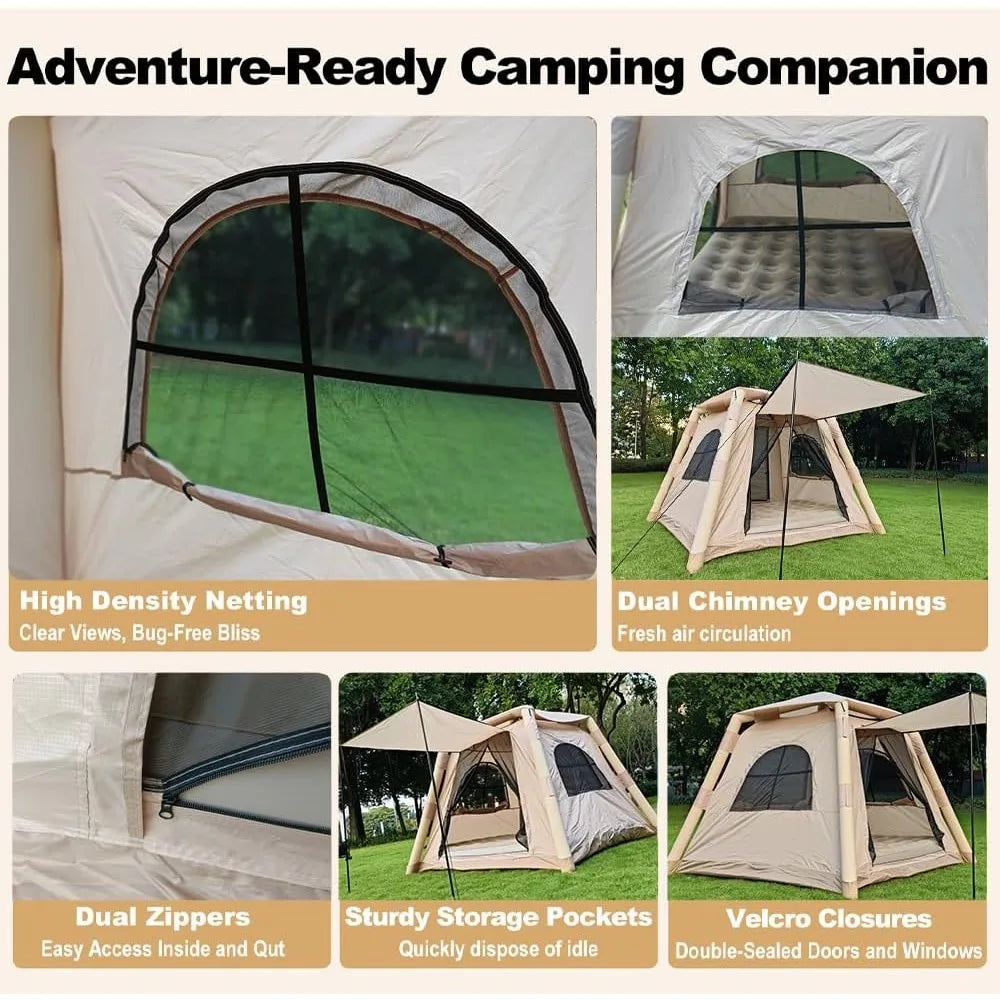 4 Season Inflatable Camping Tent for Family Adventures