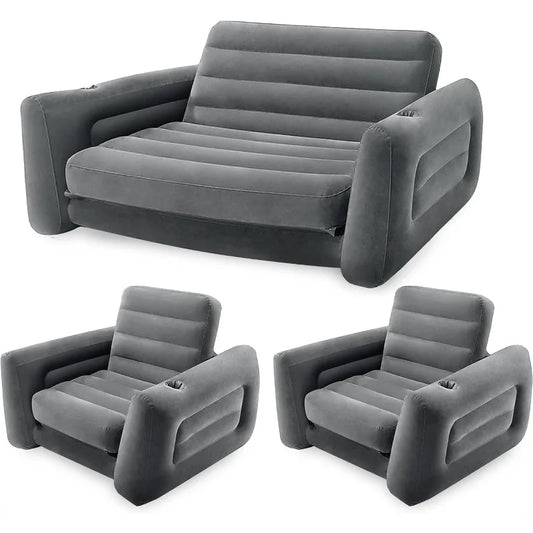 Intex Inflatable Furniture Set with Queen Pull-Out Sofa Bed