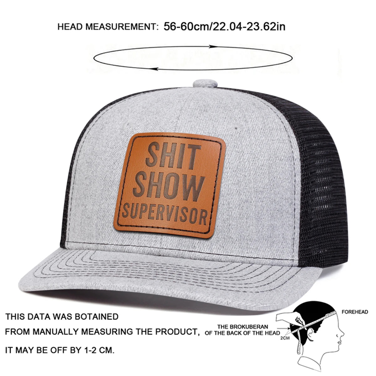 1piece Unisex SHIT SHOW Leather Patch Baseball Hat