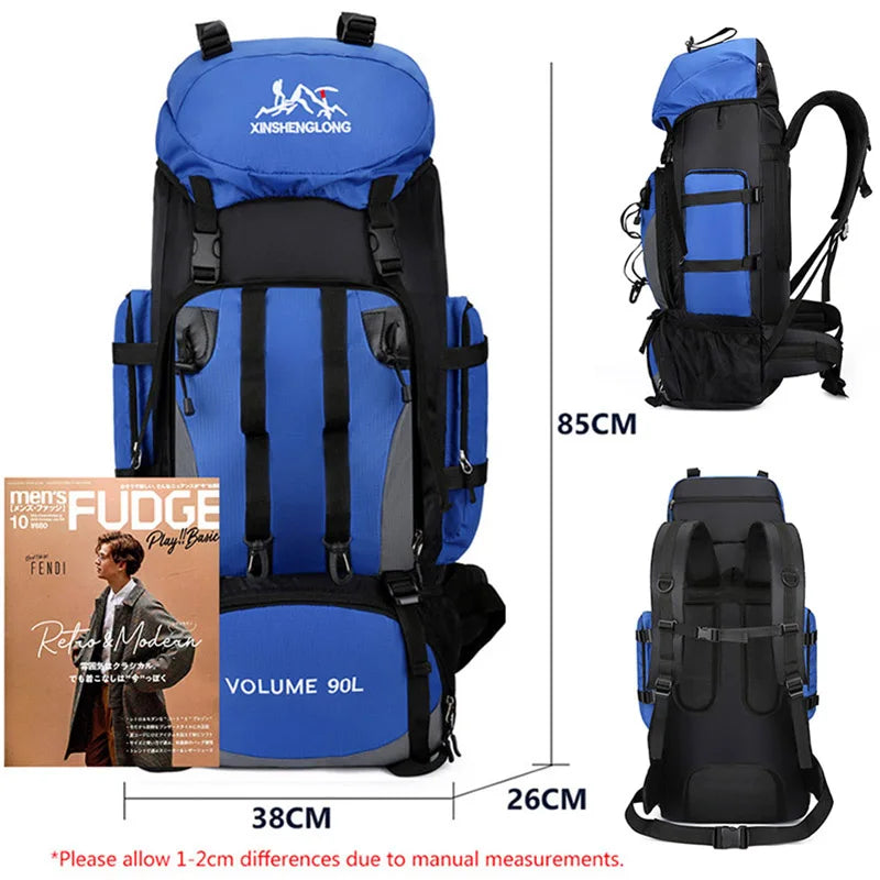 90L Waterproof Hiking Camping Backpack Rucksack for Men