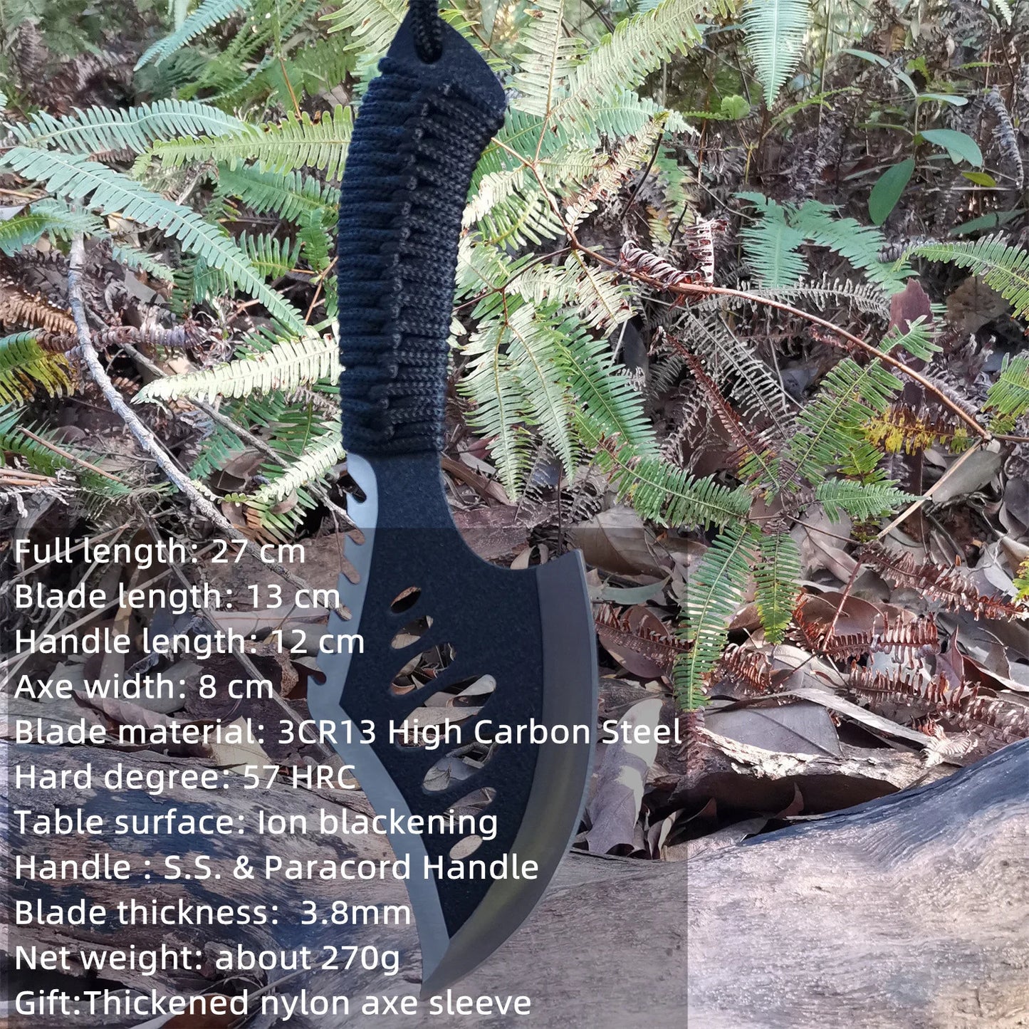 Camping Hatchet Forged Steel Survival Axe With Nylon Sheath