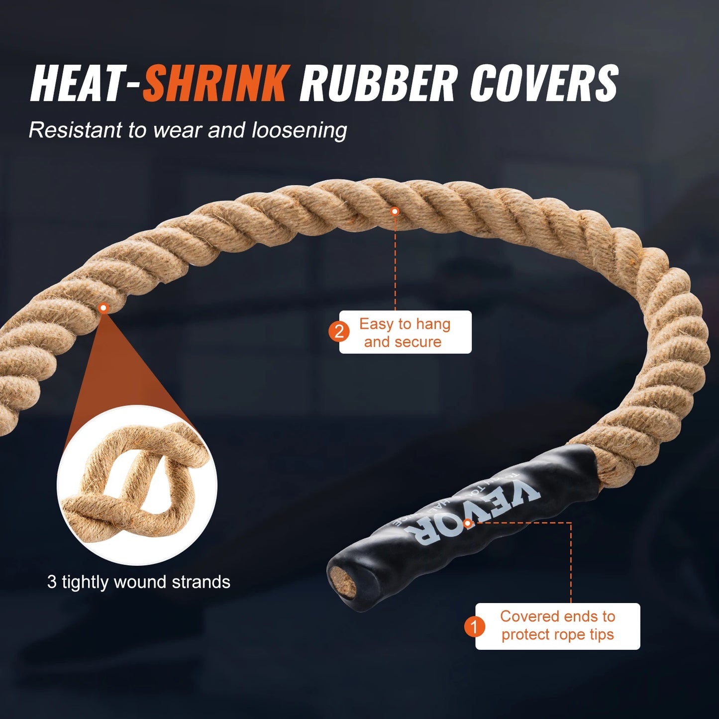 SucceBuy Gym Climbing Rope 50/100FT Heavy Duty