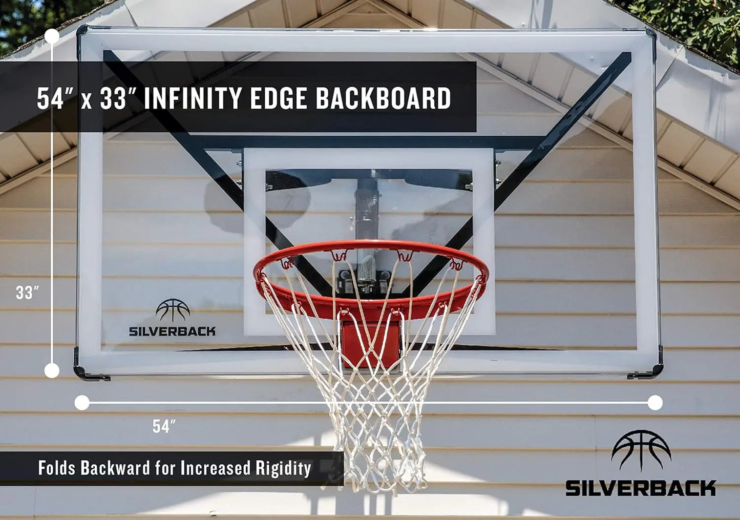 NXT 54 Wall Mounted Adjustable Basketball Hoop QuickPlay Design
