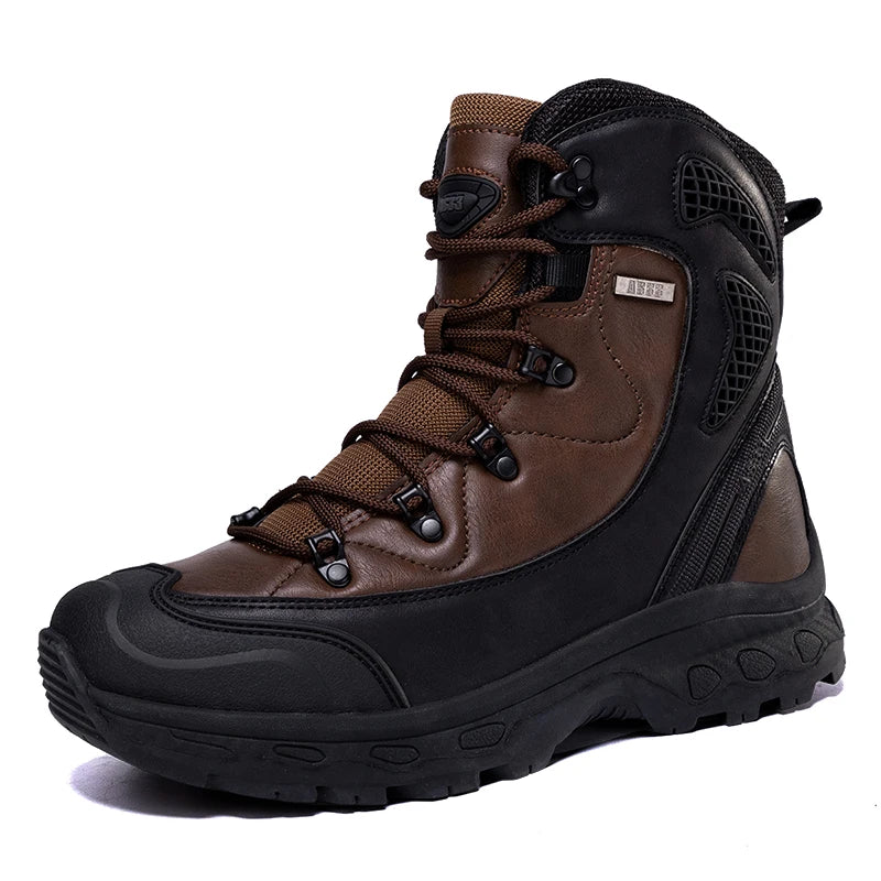 Mens Mountain Climbing Motorcycle Hiking Boots Waterproof