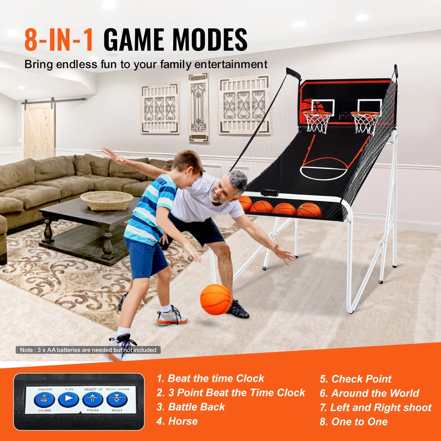 SucceBuy Foldable Indoor Basketball Arcade Game 2 Player