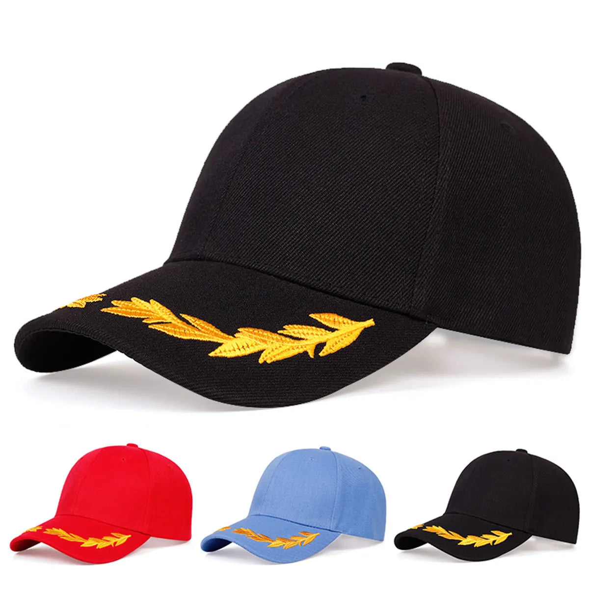 1Piece Unisex Wheat Embroidered Baseball Cap Adjustable Hat