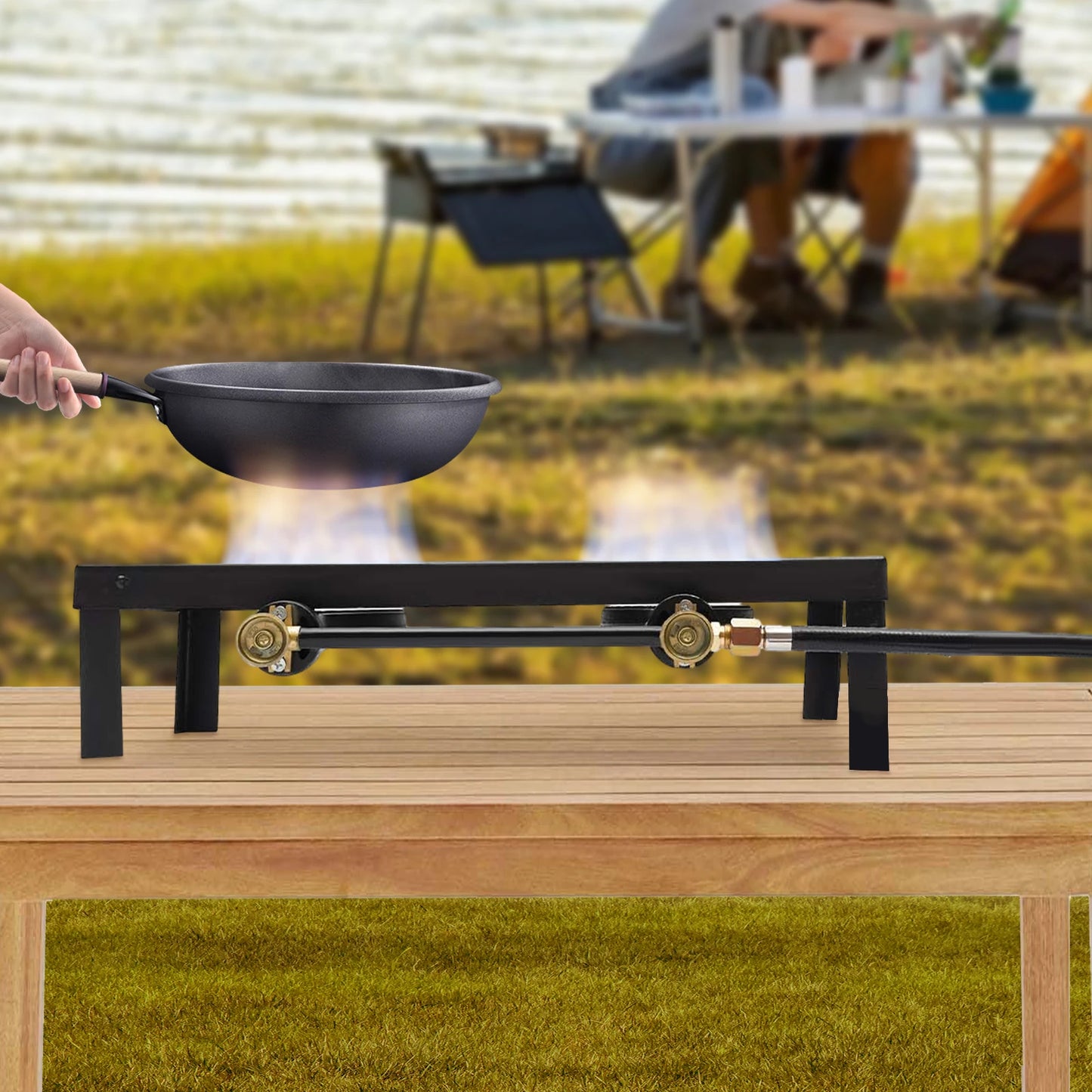 Portable Camping Propane Gas Stove Outdoor Double Burner