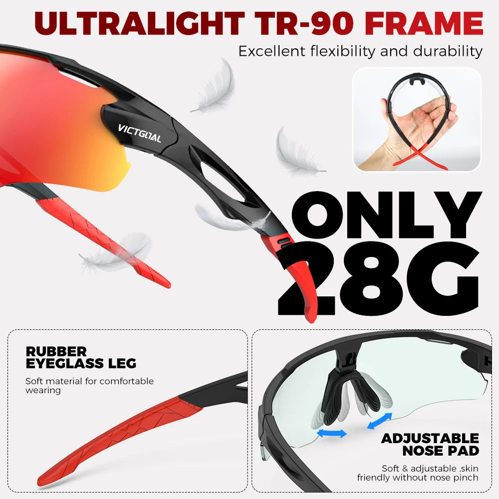 Photochromic Sports Sunglasses for Cycling and Outdoor Activities