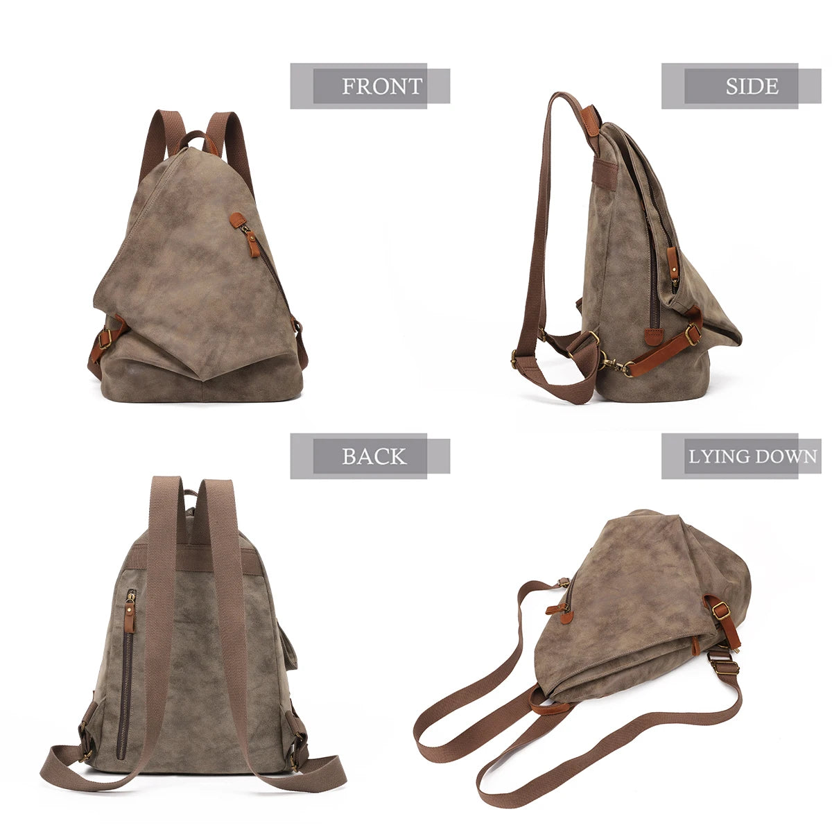 KL928 PU Leather Vintage Backpack for Travel and Hiking