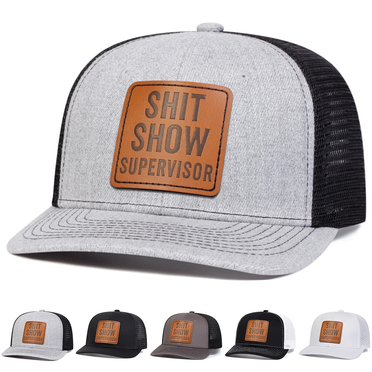 1piece Unisex SHIT SHOW Leather Patch Baseball Hat