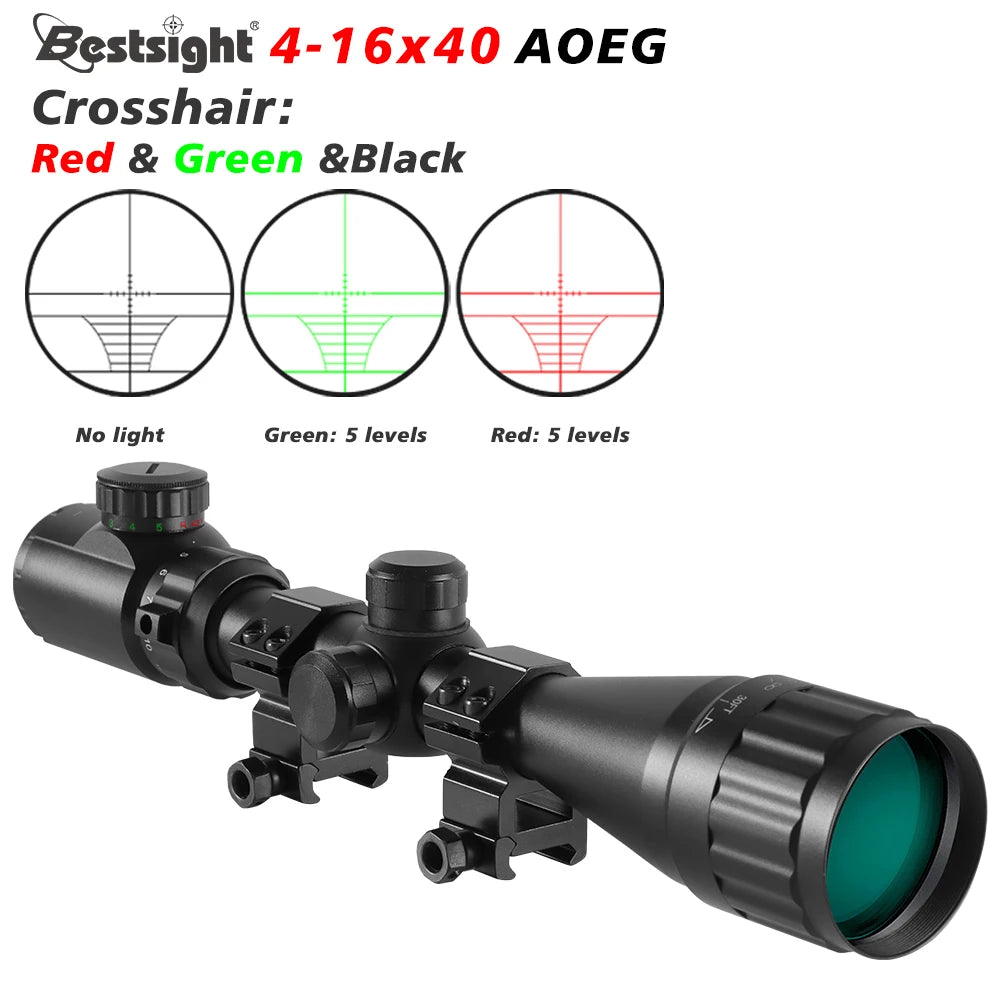 4-16X40 AOE Optics Hunting Riflescope Red Green Dot