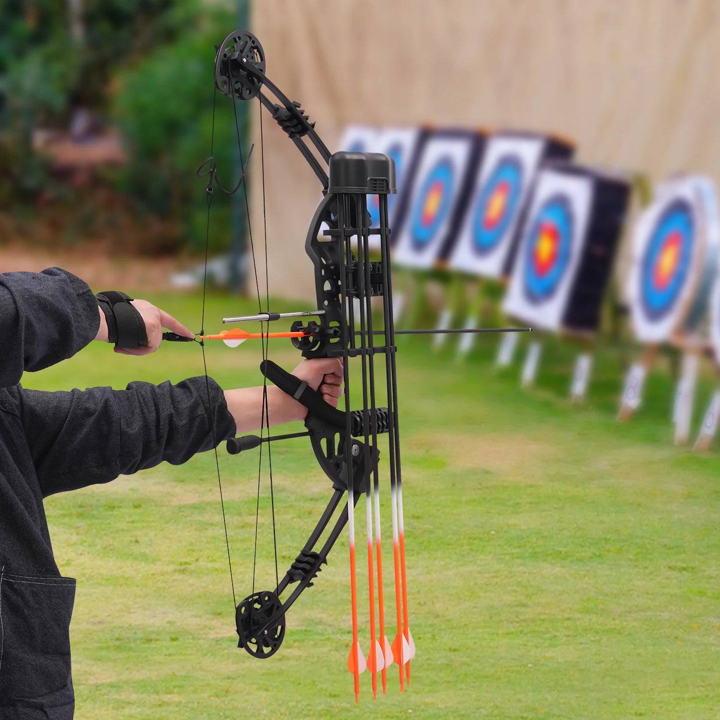 Roller Bow Composite Bow and Arrow Set for Outdoors