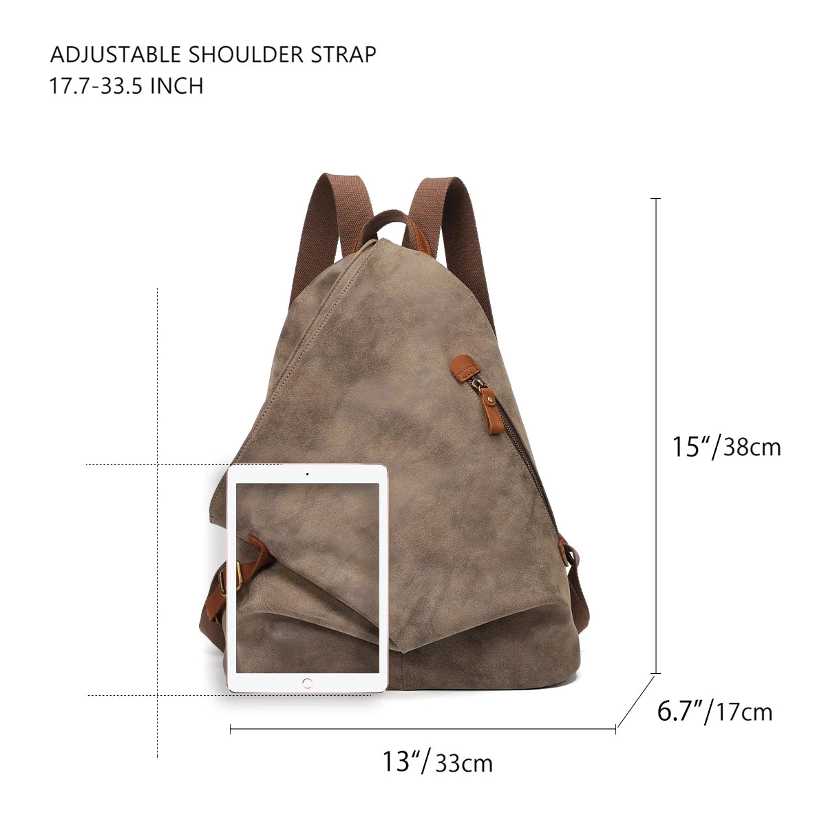 KL928 PU Leather Vintage Backpack for Travel and Hiking