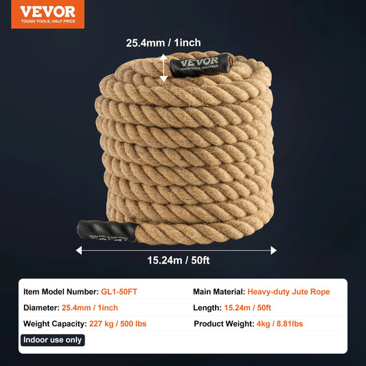 SucceBuy Gym Climbing Rope 50/100FT Heavy Duty