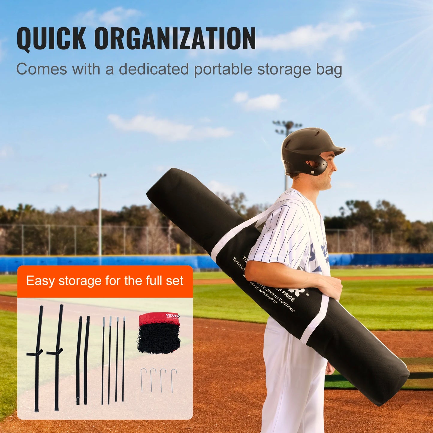 Portable Baseball Practice Net For Hitting And Pitching